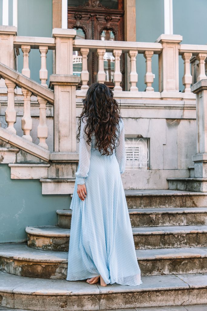 vestido azul cenicienta